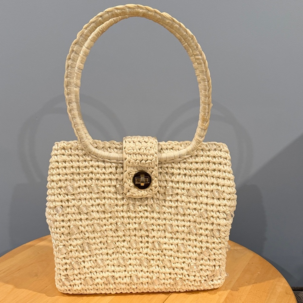 Vintage Woven Raffia Handbag
